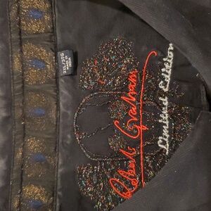 Robert Graham Limited Edition Skull Face Black Button Down. 3x